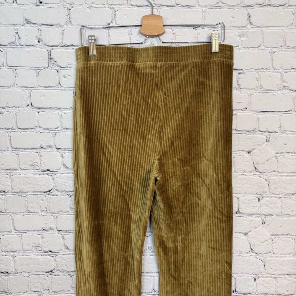 Aerie Corduroy Flare Pants Womens Large L Mustard Pull On Stretch High Rise Boho - Picture 7 of 9